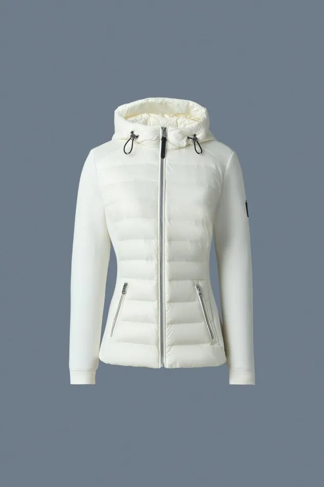 Light Down Jackets Women Mackage DELLAR Hybrid Jacket With Hood Black Light Down Jackets Women Mackage DELLAR Hybrid Jacket With Hood Black