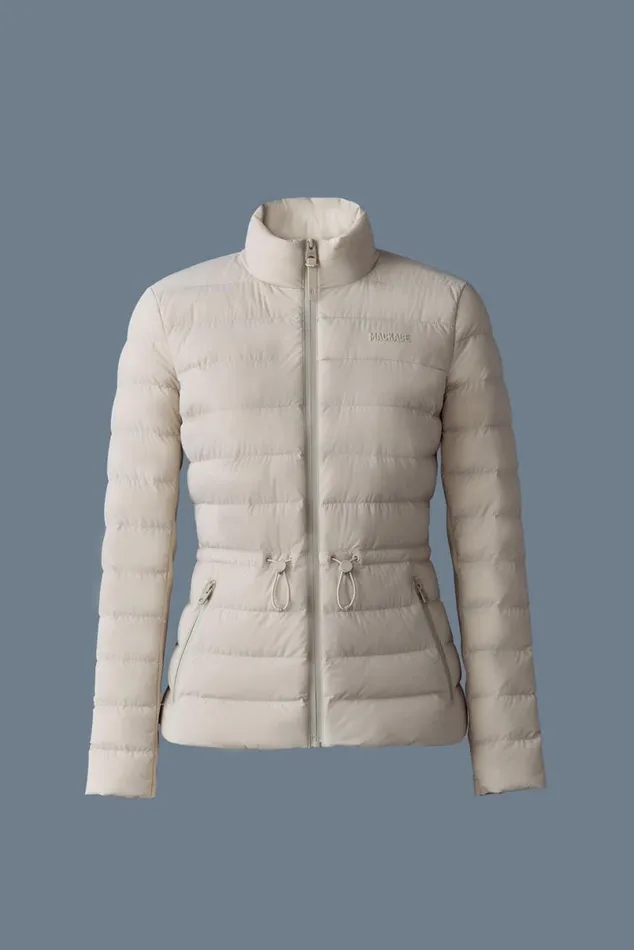 Light Down Jackets Women Mackage JACEYCITY Light Down Jacket With Stand Collar Cream Light Down Jackets Women Mackage JACEYCITY Light Down Jacket With Stand Collar Cream