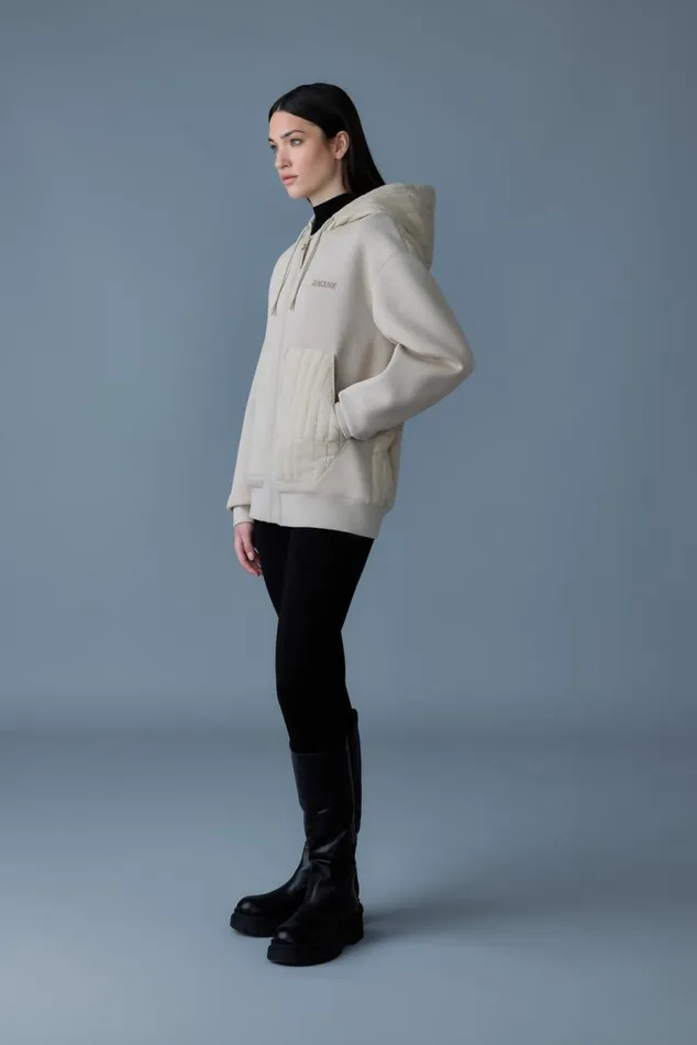 Light Jackets Men Mackage CRUZ Zipup Hybrid Vertical Quilt Hoodie Trench
