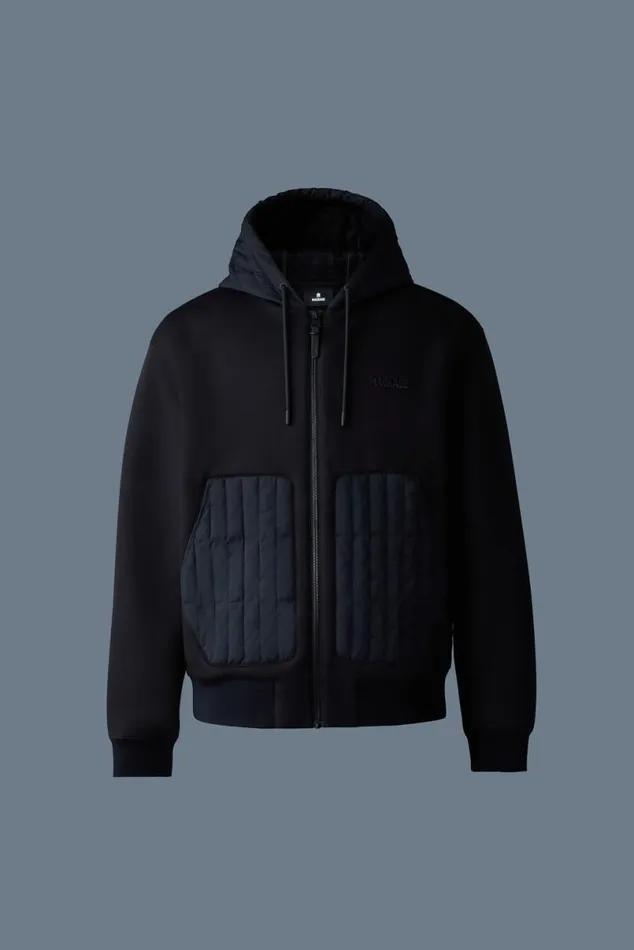 Light Jackets Men Mackage CRUZ Zipup Hybrid Vertical Quilt Hoodie Trench