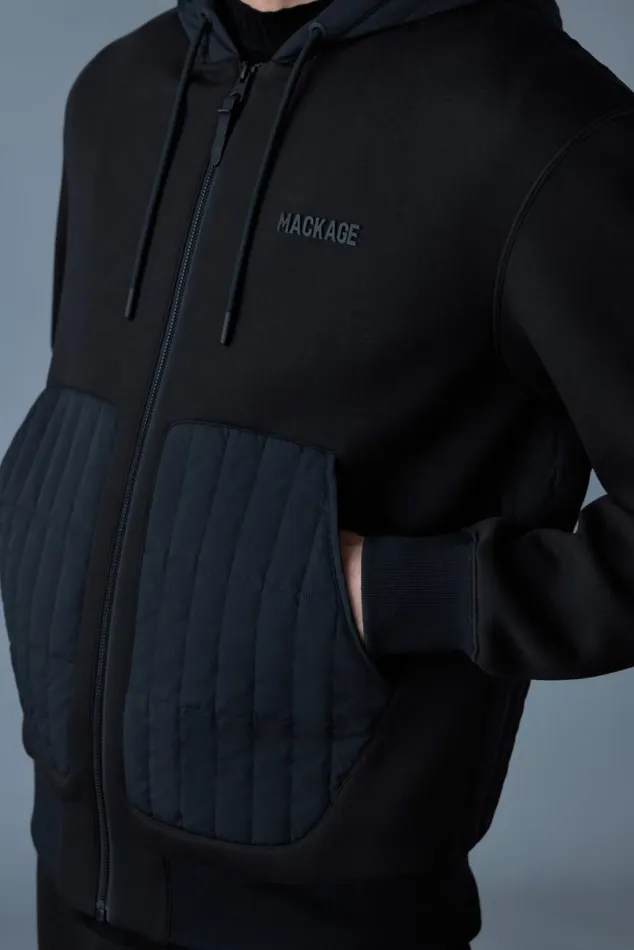 Light Jackets Men Mackage CRUZ Zipup Hybrid Vertical Quilt Hoodie Trench