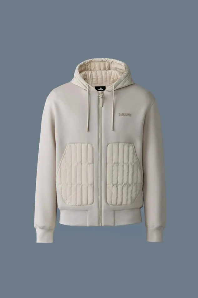 Light Jackets Men Mackage CRUZ Zipup Hybrid Vertical Quilt Hoodie Trench