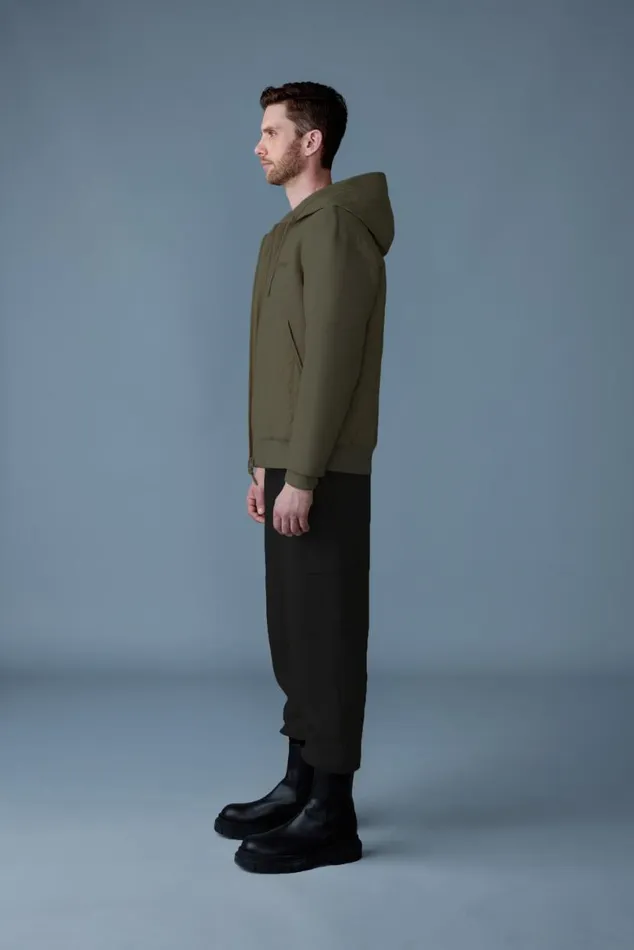 Light Jackets Men Mackage CRUZ Zipup Hybrid Vertical Quilt Hoodie Trench