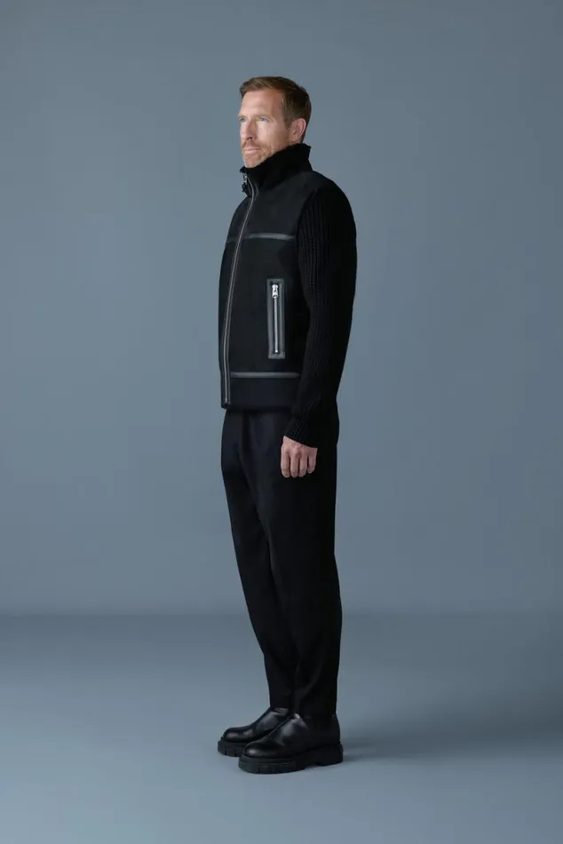 Light Jackets Men Mackage JONATHAN Mixedmedia Shearling Jacket Black