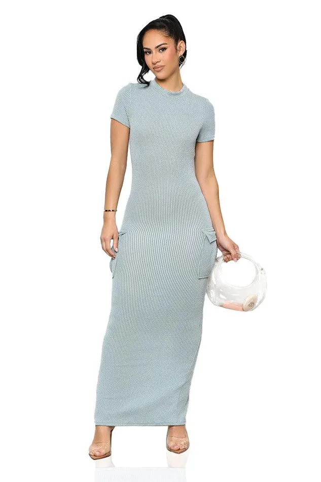 Lilly039s Kloset Dresses Women Casual Mock Neck Dress BlueFINAL SALE