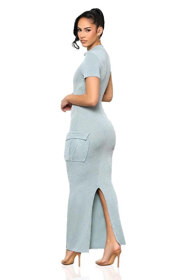 Lilly039s Kloset Dresses Women Casual Mock Neck Dress BlueFINAL SALE