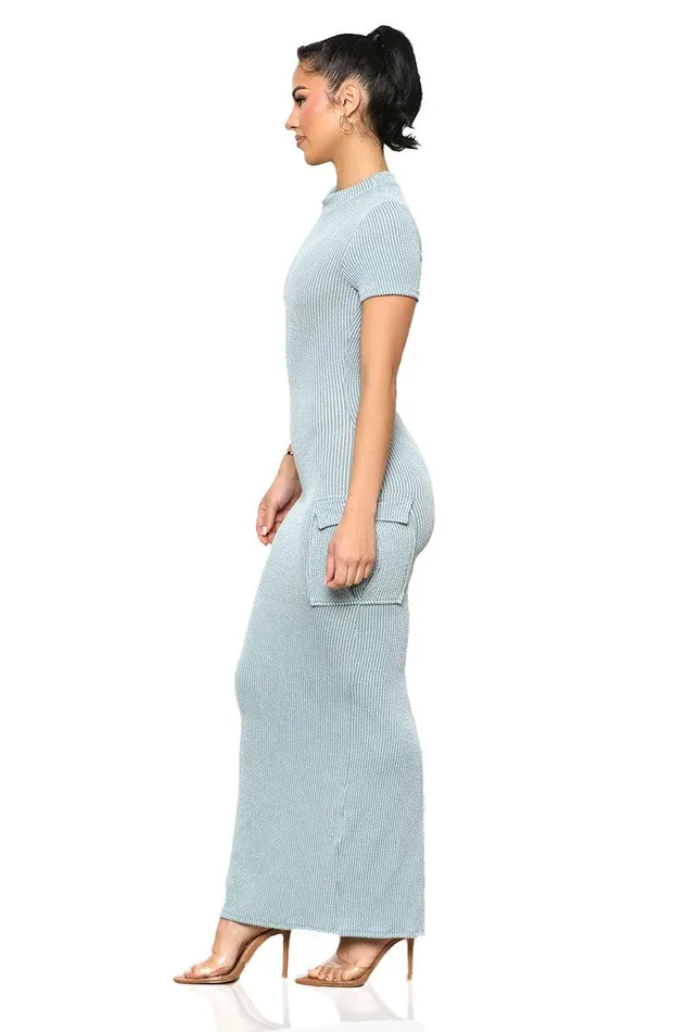 Lilly039s Kloset Dresses Women Casual Mock Neck Dress BlueFINAL SALE