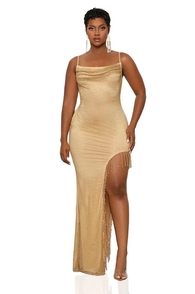 Lilly039s Kloset Dresses Women The Icon Bejeweled Dress Tan