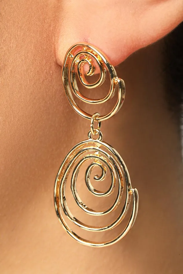 Lilly039s Kloset Jewelry Women Gold Spiral Drop Earrings