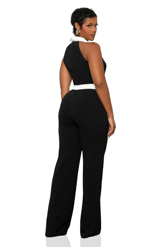 Lilly039s Kloset Jumpsuits and Rompers Women Classic Tuxedo Jumpsuit Black Multi
