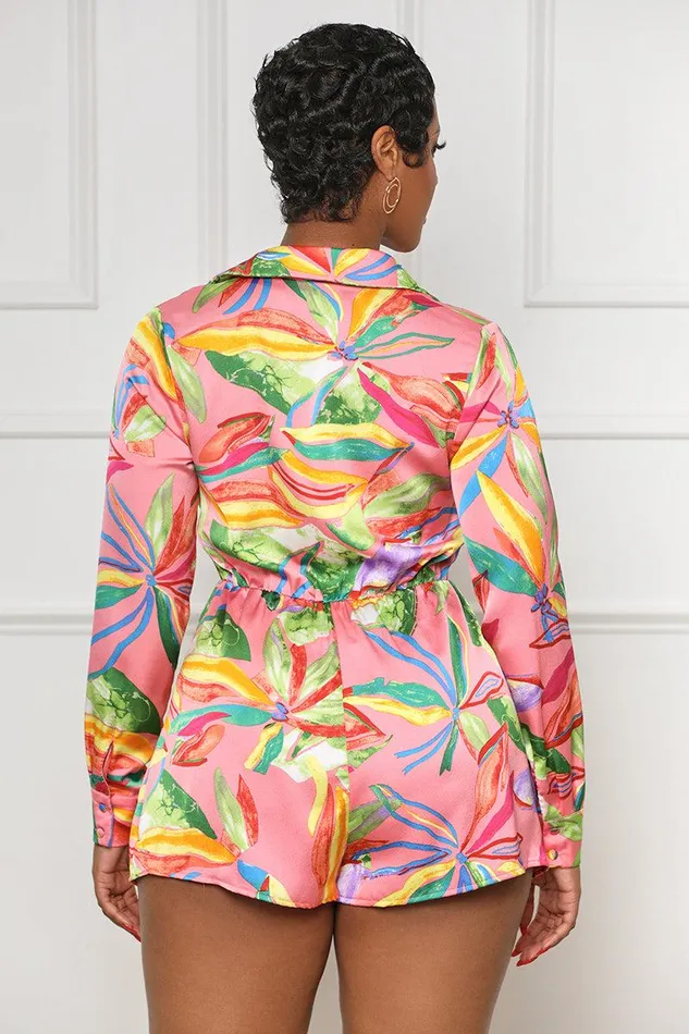 Lilly039s Kloset Jumpsuits and Rompers Women Spring Fling Romper Pink Multi