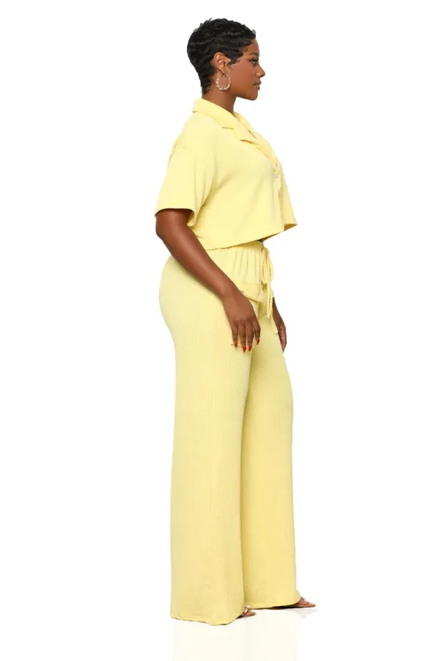 Lilly039s Kloset Sets Women Relaxed Flow Pants Set Yellow