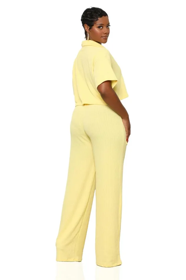 Lilly039s Kloset Sets Women Relaxed Flow Pants Set Yellow
