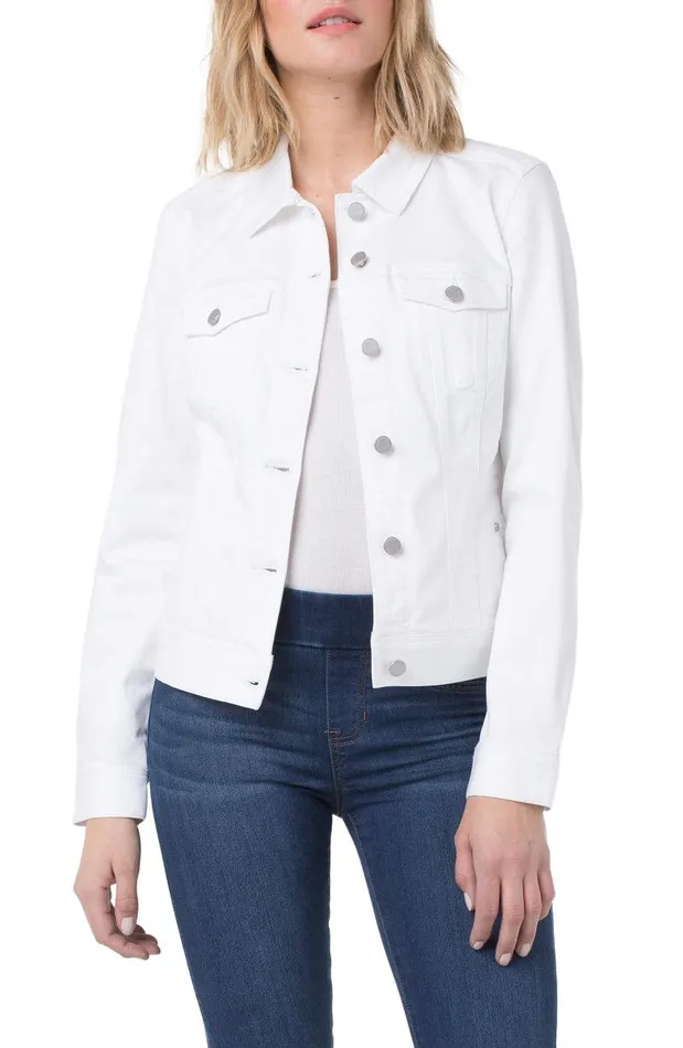 Liverpool Los Angeles CLASSIC JEAN JACKET HIGH PERFORMANCE DENIM Bright White Women JEAN JACKETS