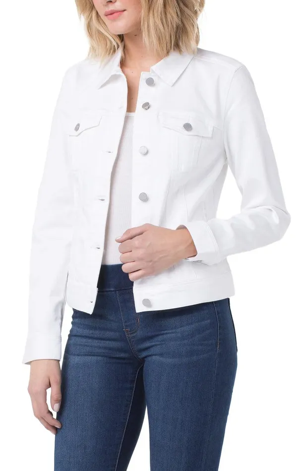 Liverpool Los Angeles CLASSIC JEAN JACKET HIGH PERFORMANCE DENIM Bright White Women JEAN JACKETS