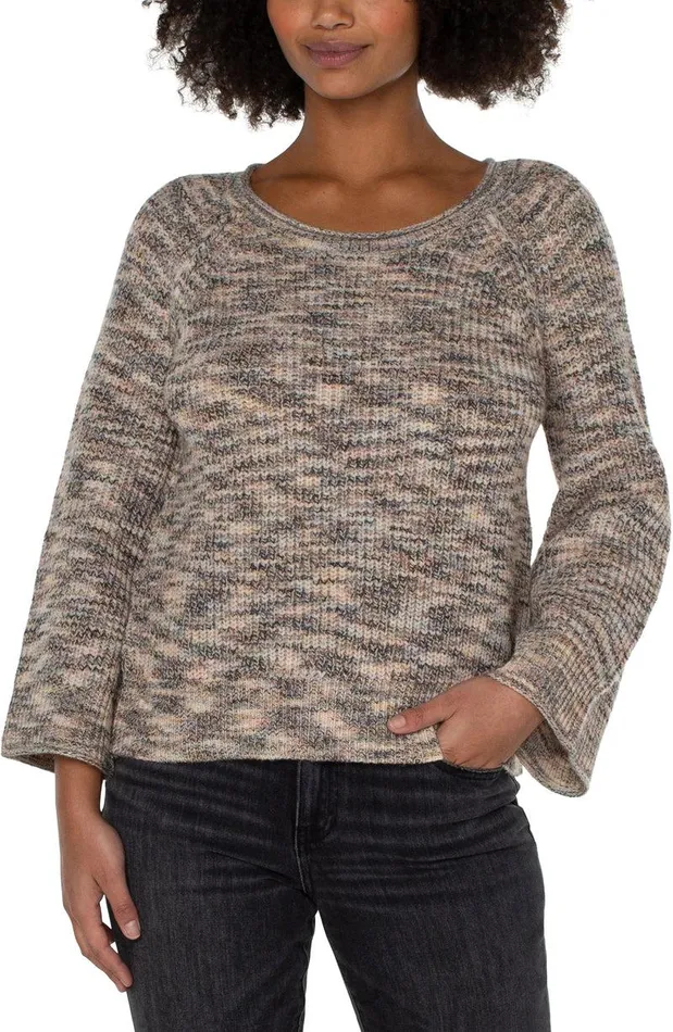 Liverpool Los Angeles CREW NECK SWEATER WITH WIDE SLEEVE Sunset Spacedye Women SWEATERS