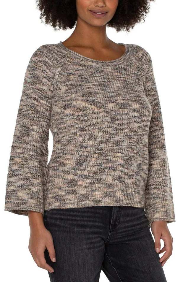 Liverpool Los Angeles CREW NECK SWEATER WITH WIDE SLEEVE Sunset Spacedye Women SWEATERS