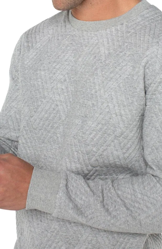 Liverpool Los Angeles DIAMOND PATTERN PULLOVER Grey Men SWEATERS