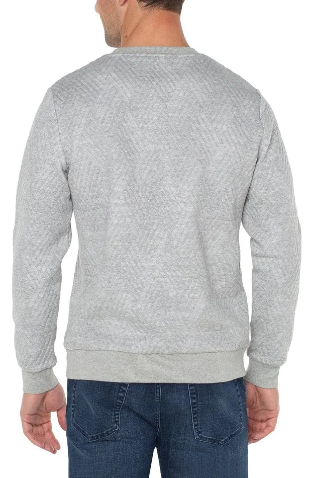 Liverpool Los Angeles DIAMOND PATTERN PULLOVER Grey Men SWEATERS