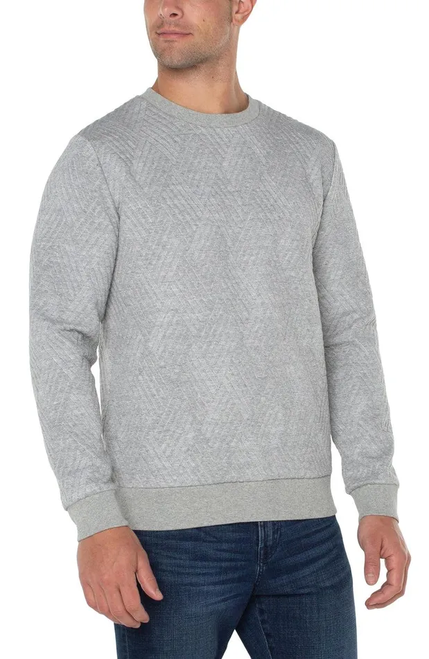 Liverpool Los Angeles DIAMOND PATTERN PULLOVER Grey Men SWEATERS