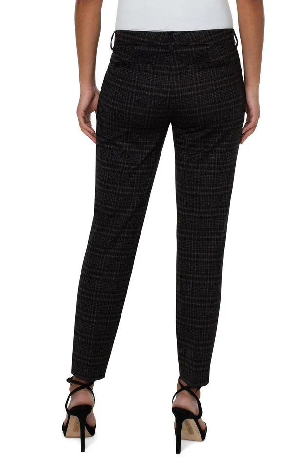Liverpool Los Angeles KELSEY KNIT TROUSER Black Mocha Tartan Plaid Women TROUSERS