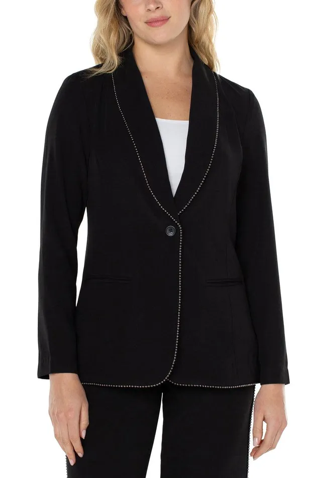 Liverpool Los Angeles SHAWL COLLAR BLAZER WITH CHAIN DETAIL Black Women BLAZERS