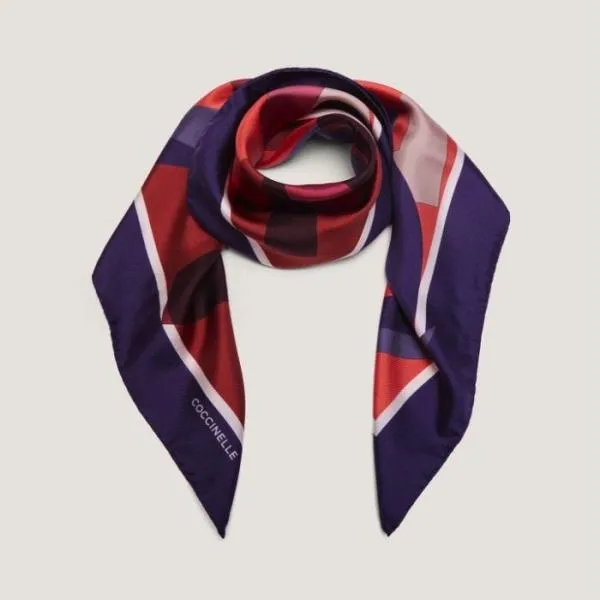 Logo Puzzle Multi Royal Blu Women Coccinelle Scarves And Foulards Logo Puzzle Multi Royal Blu Women Coccinelle Scarves And Foulards