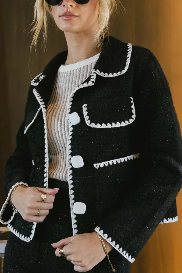 Lola Fuzzy Jacket In Black Black Women Bohme Outerwear