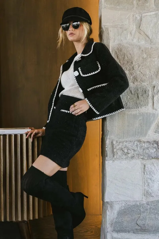 Lola Fuzzy Jacket In Black Black Women Bohme Outerwear