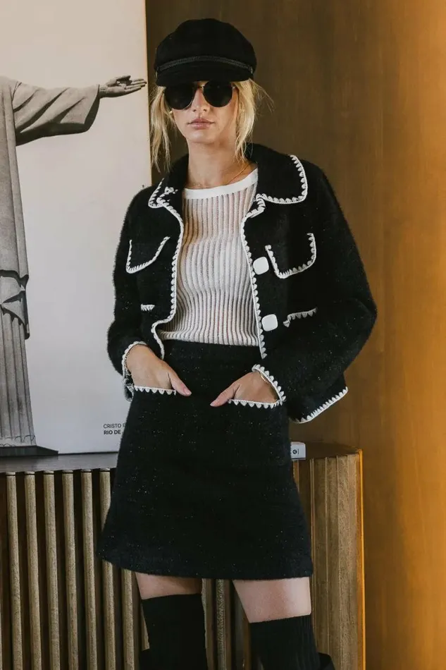 Lola Fuzzy Jacket In Black Black Women Bohme Outerwear