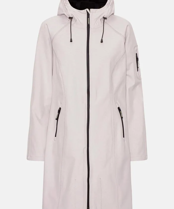 Long Soft Shell Raincoat 8211 Concrete Rainwear Ilse Jacobsen Raincoats