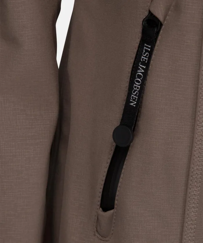 Long Soft Shell Raincoat 8211 Dark Ash Rainwear Ilse Jacobsen Raincoats