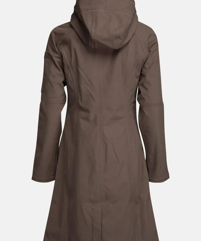 Long Soft Shell Raincoat 8211 Dark Ash Rainwear Ilse Jacobsen Raincoats