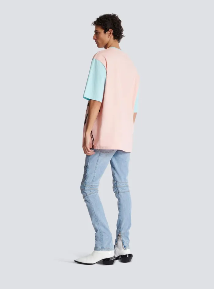 Loose Miami Printed Tshirt Multicolor Men Balmain TShirts
