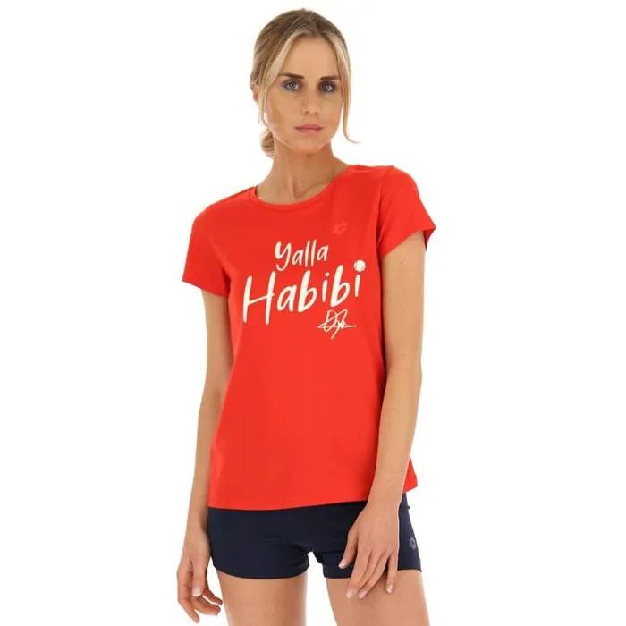 Lotto Sport TShirt Woman YALLA HABIBI JABEUR W TEE RED Flame Red