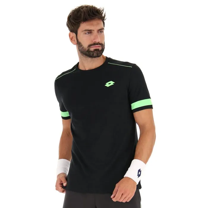 Lotto Sport TShirts ManWoman SUPERRAPIDA V TEE All Blackgreen Apple Neo