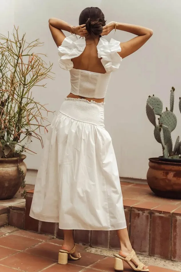 Magnolia Crop Top 8211 FINAL SALE White Women Bohme Tops