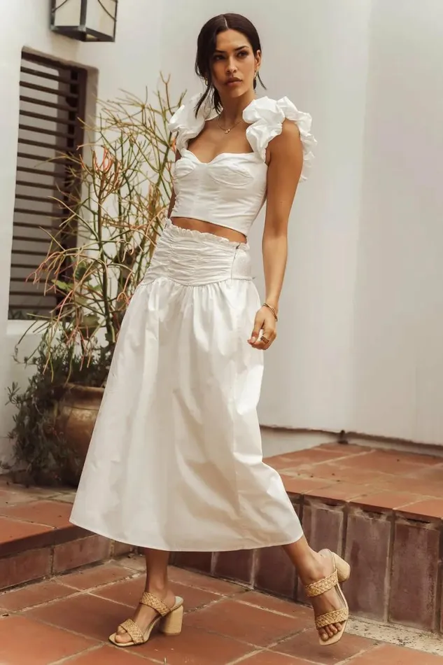 Magnolia Crop Top 8211 FINAL SALE White Women Bohme Tops