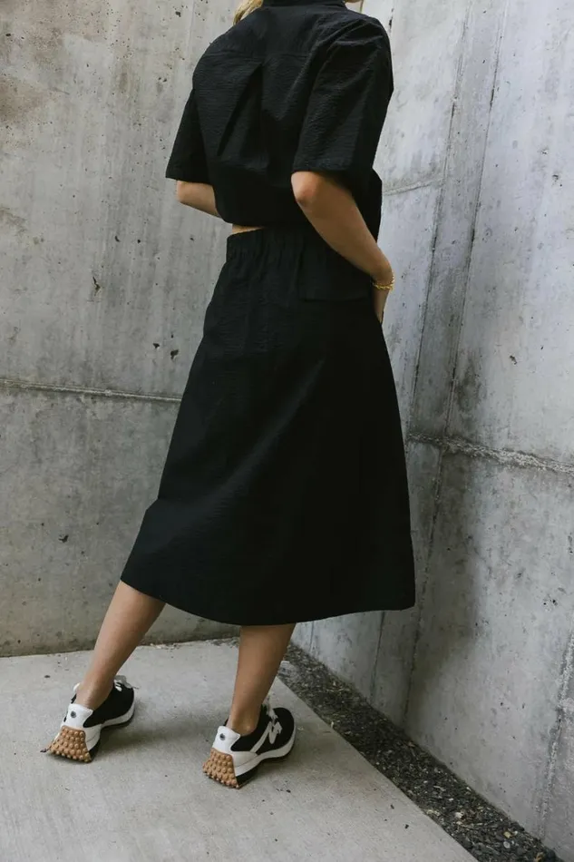 Mallory Textured Skirt In Black Black Women Bohme Skirts