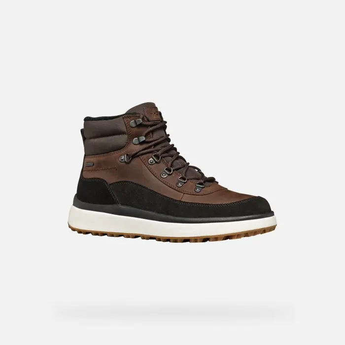 Man Geox Ankle Boots GRANITO GRIP ABX MAN Coffee Waterproof Boots Coffee
