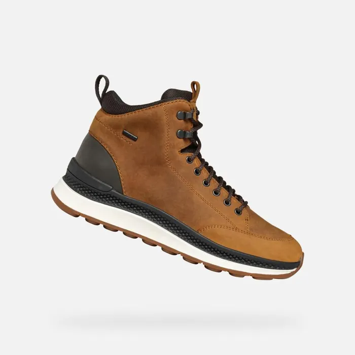 Man Geox Ankle Boots SPHERICA ACTIF X2 ABX MAN OchreDark Coffee Mid Calf Boots Ochredark Coffee