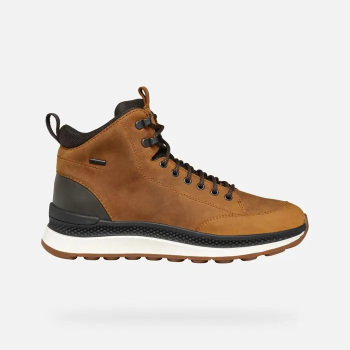 Man Geox Ankle Boots SPHERICA ACTIF X2 ABX MAN OchreDark Coffee Mid Calf Boots Ochredark Coffee