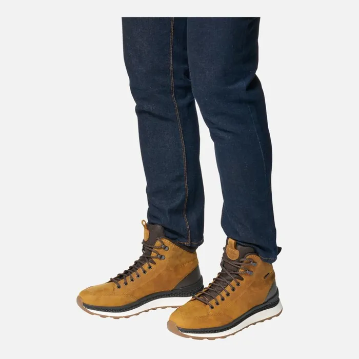 Man Geox Ankle Boots SPHERICA ACTIF X2 ABX MAN OchreDark Coffee Mid Calf Boots Ochredark Coffee