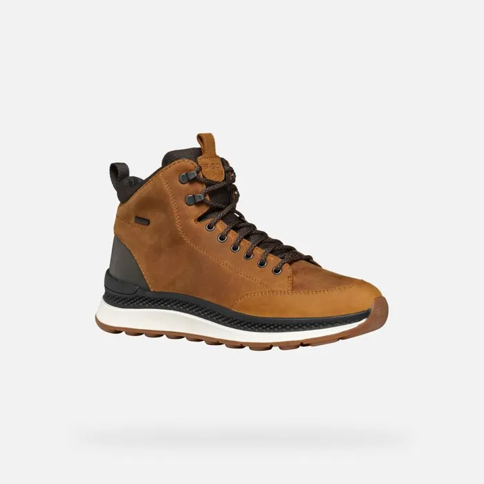 Man Geox Ankle Boots SPHERICA ACTIF X2 ABX MAN OchreDark Coffee Mid Calf Boots Ochredark Coffee