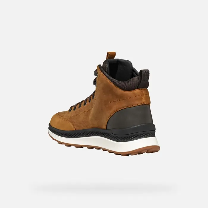 Man Geox Ankle Boots SPHERICA ACTIF X2 ABX MAN OchreDark Coffee Mid Calf Boots Ochredark Coffee