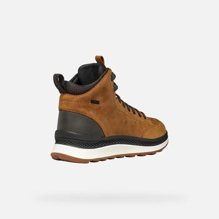 Man Geox Ankle Boots SPHERICA ACTIF X2 ABX MAN OchreDark Coffee Mid Calf Boots Ochredark Coffee
