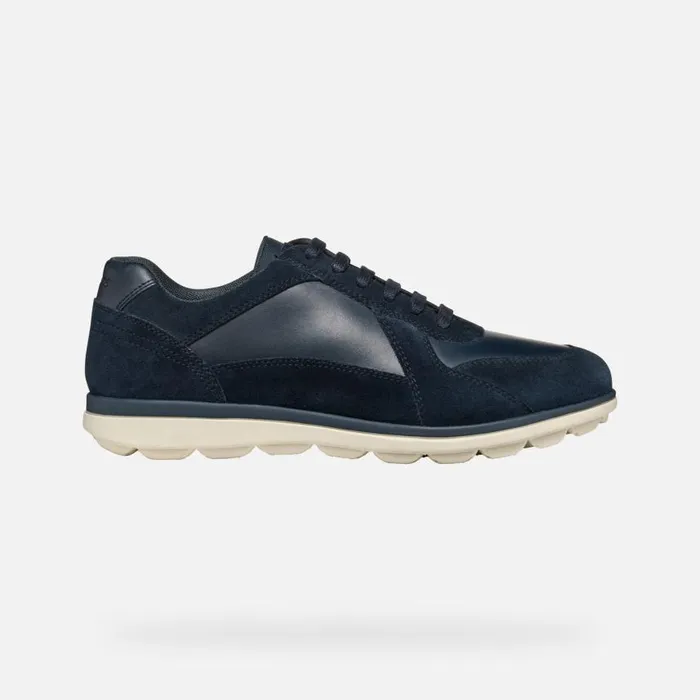 Man Geox Casual Shoes SPHERICA EC12 MAN Navy Low Top Sneakers Navy