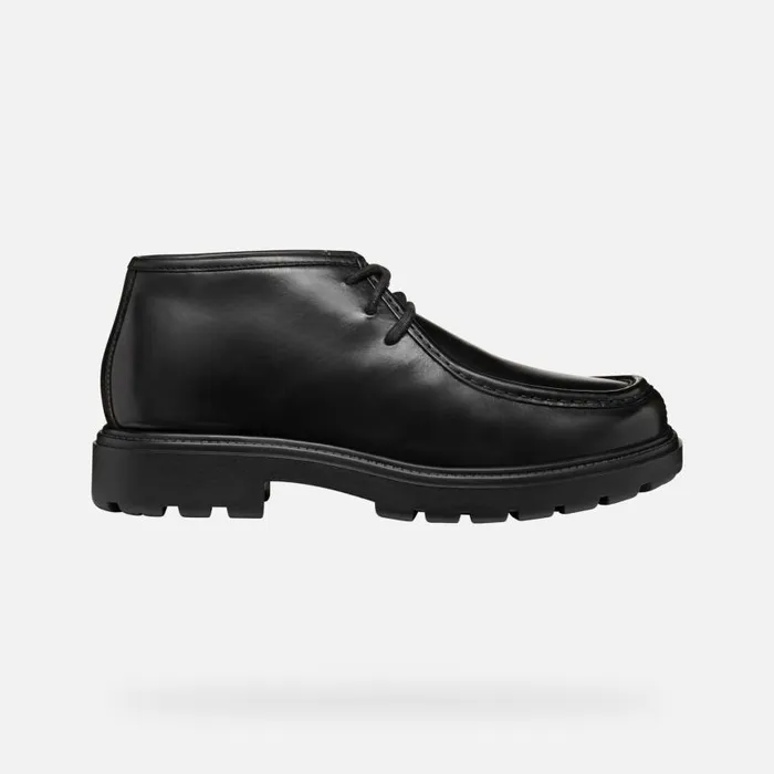 Man Geox Casual Shoes SPHERICA EC7 MAN Black Leather Shoes Black