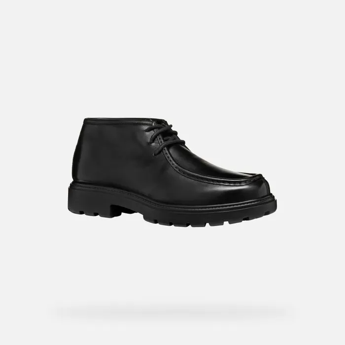 Man Geox Casual Shoes SPHERICA EC7 MAN Black Leather Shoes Black