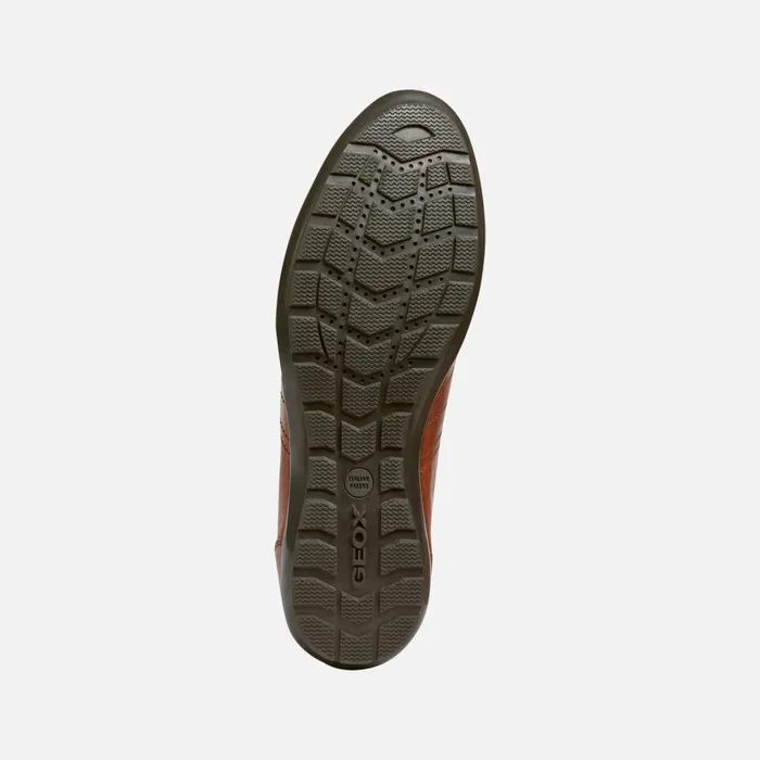 Man Geox Casual Shoes SYMBOL Men039s Browncotto Leather Shoes Geox Brown Cotto